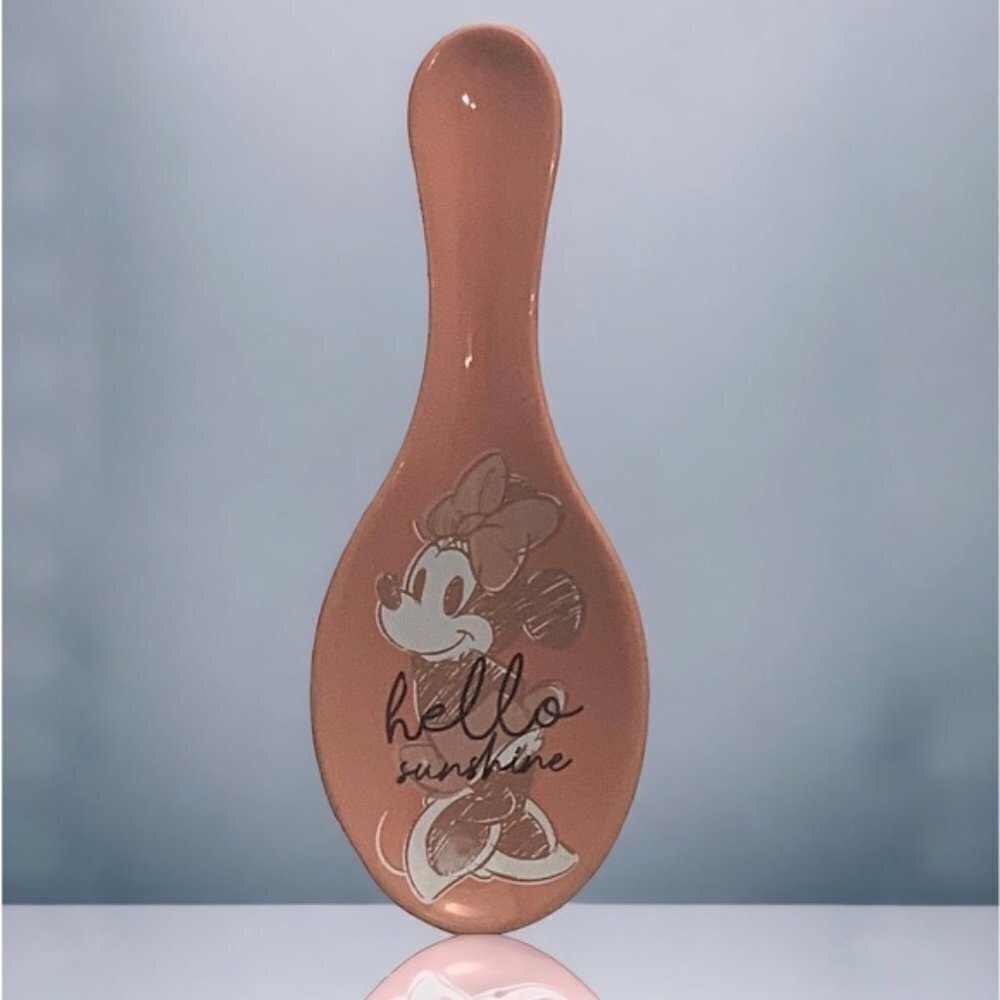 Disney Minnie Mouse Spoon Rest Ceramic Hello Sunshine NWT Mid Century Pink Coral - Picture 13 of 15